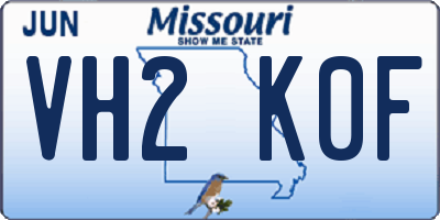 MO license plate VH2K0F