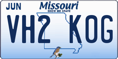 MO license plate VH2K0G