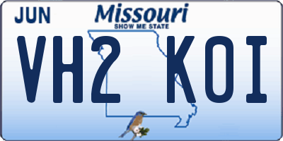 MO license plate VH2K0I