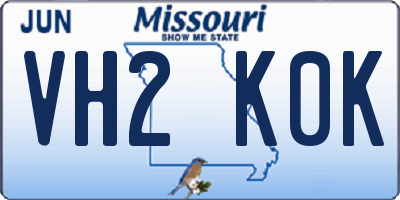 MO license plate VH2K0K