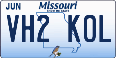 MO license plate VH2K0L