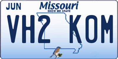 MO license plate VH2K0M