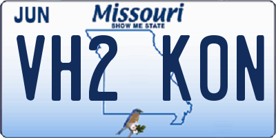 MO license plate VH2K0N