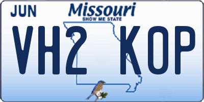 MO license plate VH2K0P