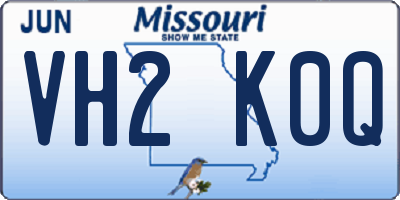 MO license plate VH2K0Q