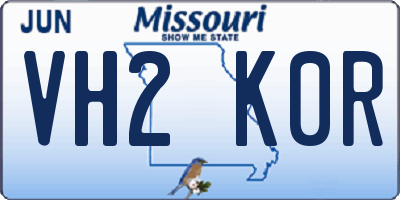 MO license plate VH2K0R