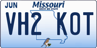 MO license plate VH2K0T