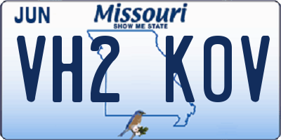 MO license plate VH2K0V