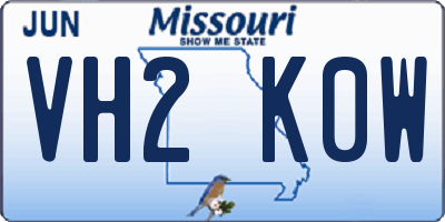 MO license plate VH2K0W