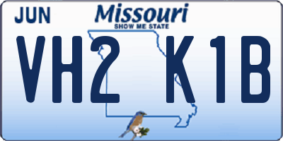 MO license plate VH2K1B