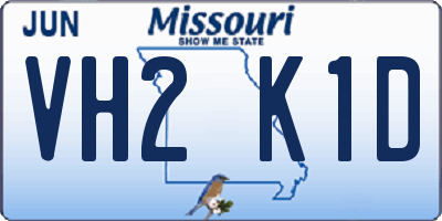 MO license plate VH2K1D