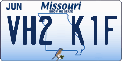 MO license plate VH2K1F
