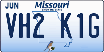 MO license plate VH2K1G