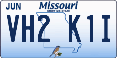 MO license plate VH2K1I