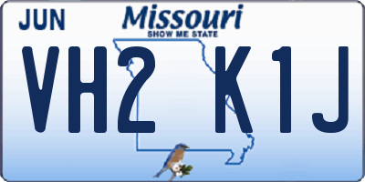 MO license plate VH2K1J