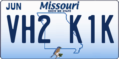 MO license plate VH2K1K