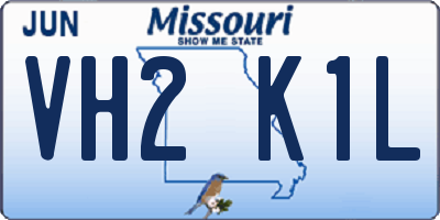 MO license plate VH2K1L