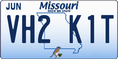 MO license plate VH2K1T