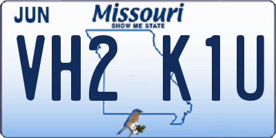 MO license plate VH2K1U