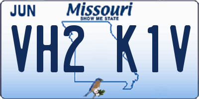 MO license plate VH2K1V