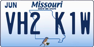 MO license plate VH2K1W