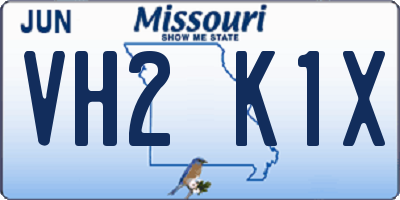 MO license plate VH2K1X