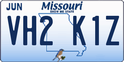 MO license plate VH2K1Z