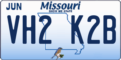 MO license plate VH2K2B