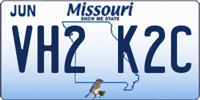 MO license plate VH2K2C