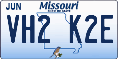 MO license plate VH2K2E