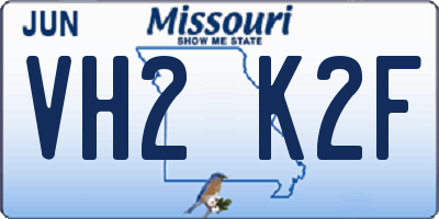 MO license plate VH2K2F