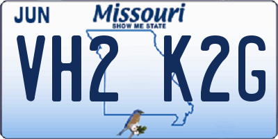 MO license plate VH2K2G