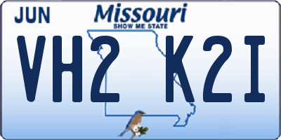 MO license plate VH2K2I