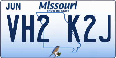 MO license plate VH2K2J