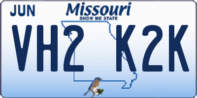 MO license plate VH2K2K