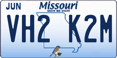MO license plate VH2K2M