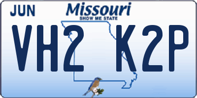 MO license plate VH2K2P
