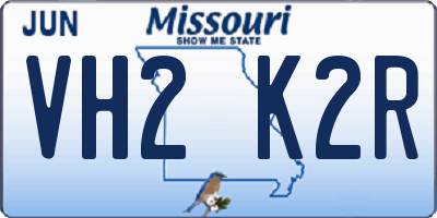 MO license plate VH2K2R