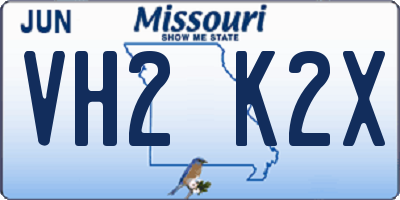 MO license plate VH2K2X