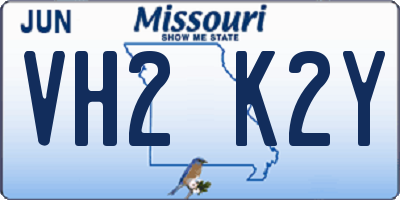 MO license plate VH2K2Y