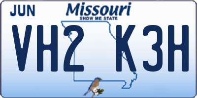 MO license plate VH2K3H