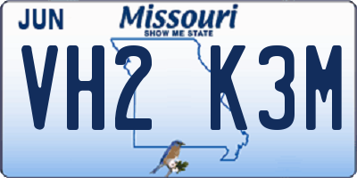 MO license plate VH2K3M