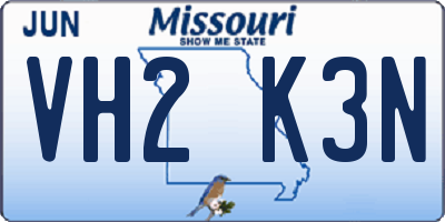 MO license plate VH2K3N