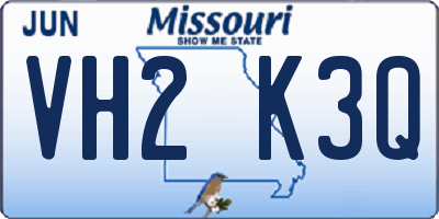 MO license plate VH2K3Q