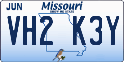 MO license plate VH2K3Y