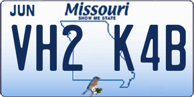 MO license plate VH2K4B