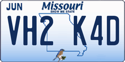 MO license plate VH2K4D