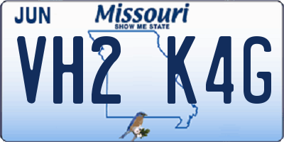 MO license plate VH2K4G