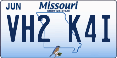 MO license plate VH2K4I