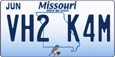 MO license plate VH2K4M